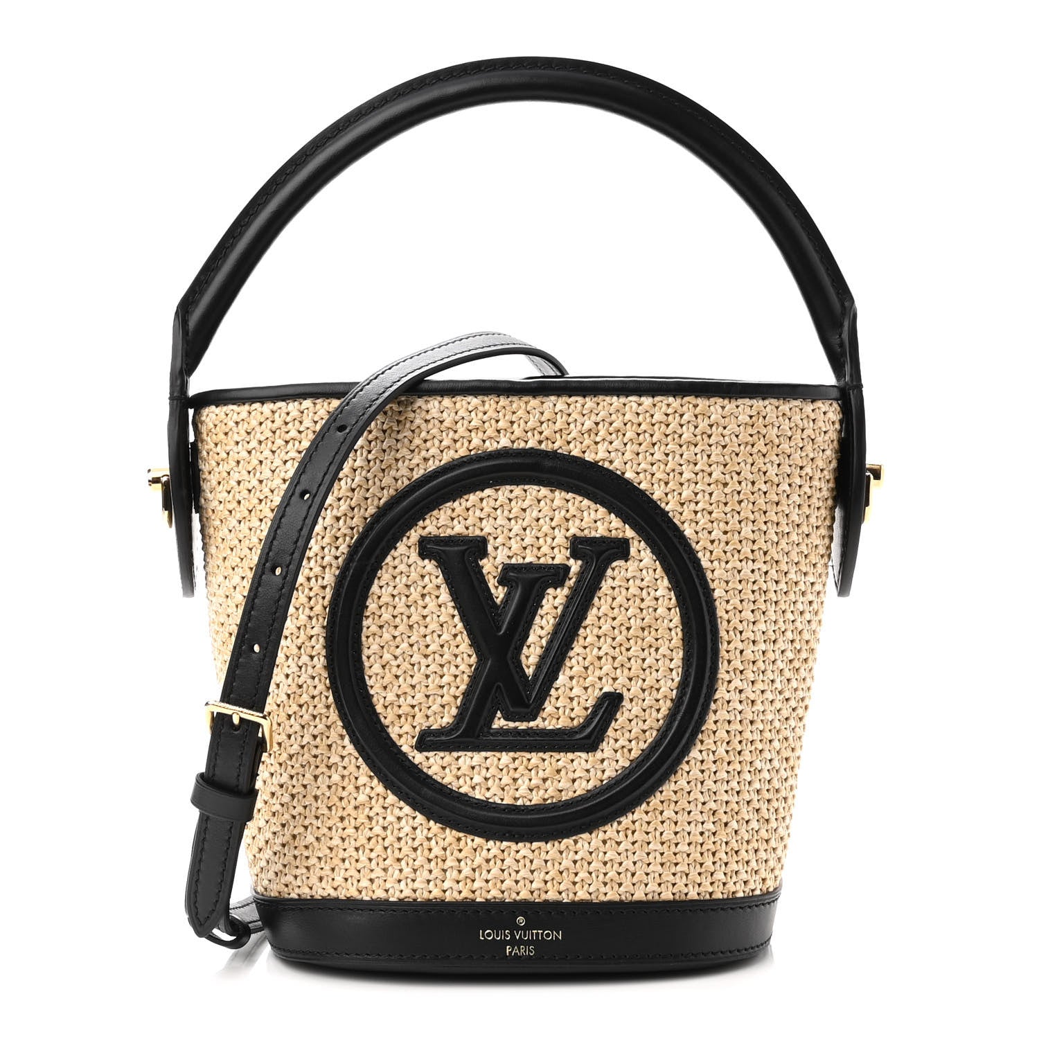 Louis Vuitton Raffia Petit Bucket Black 1 of 9