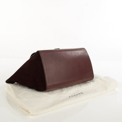 Celine Smooth Calfskin Suede Medium Trapeze Burgundy 6 of 11