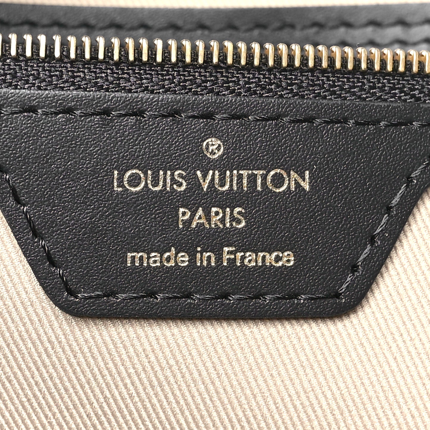 Cotton Monogram Embroidered Neverfull MM Beige Black