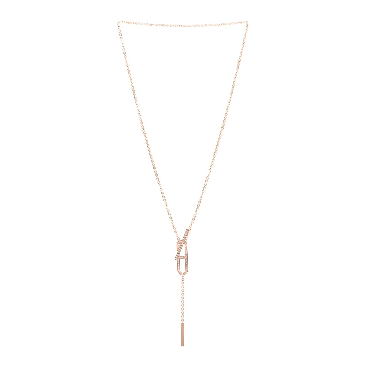 18K Rose Gold Diamond PM Ever Chaine D'Ancre Necklace ST