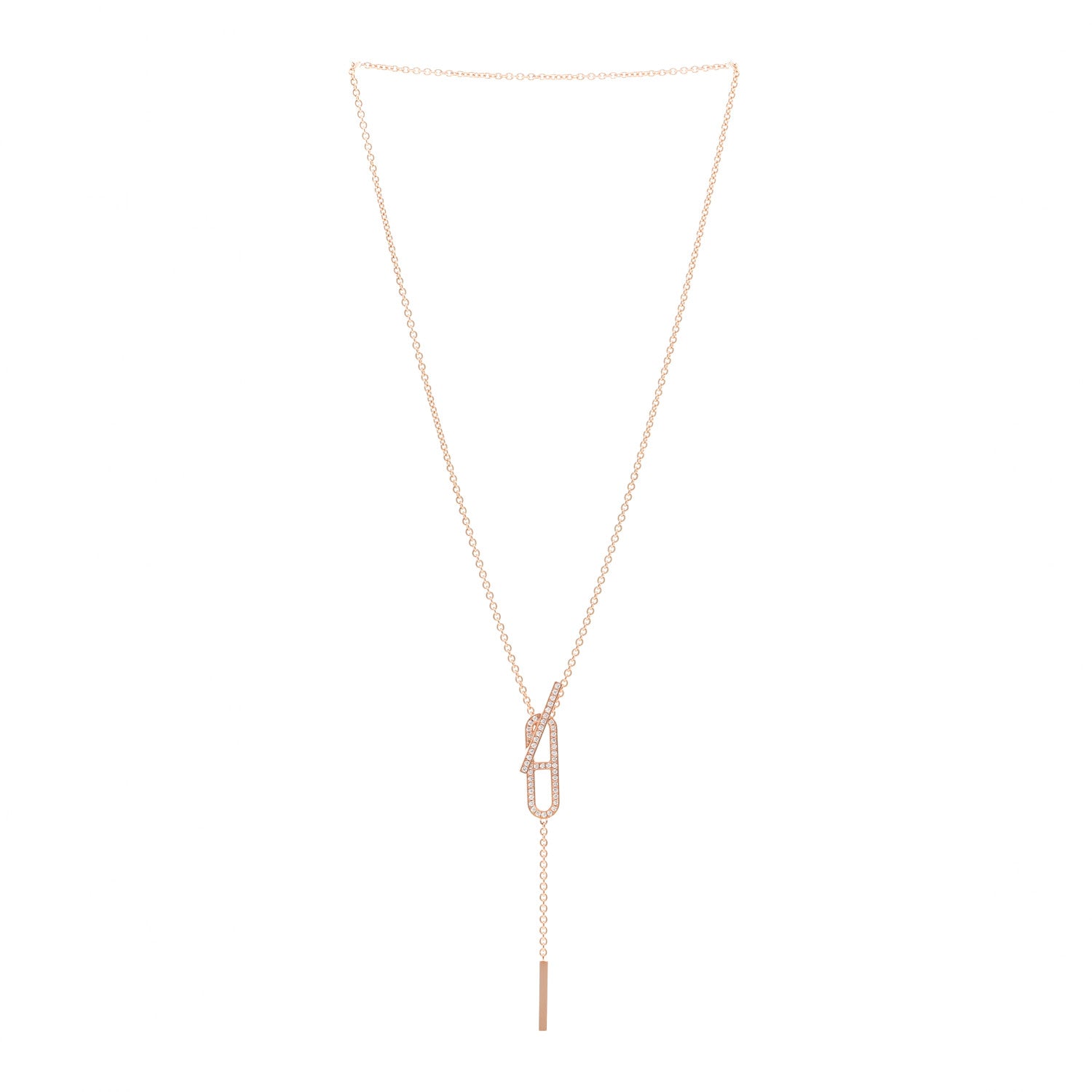 Hermes 18K Rose Gold Diamond PM Ever Chaine D'Ancre Necklace ST 3 of 5