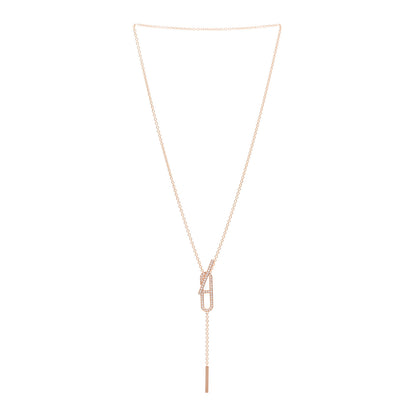 Hermes 18K Rose Gold Diamond PM Ever Chaine D'Ancre Necklace ST 3 of 5