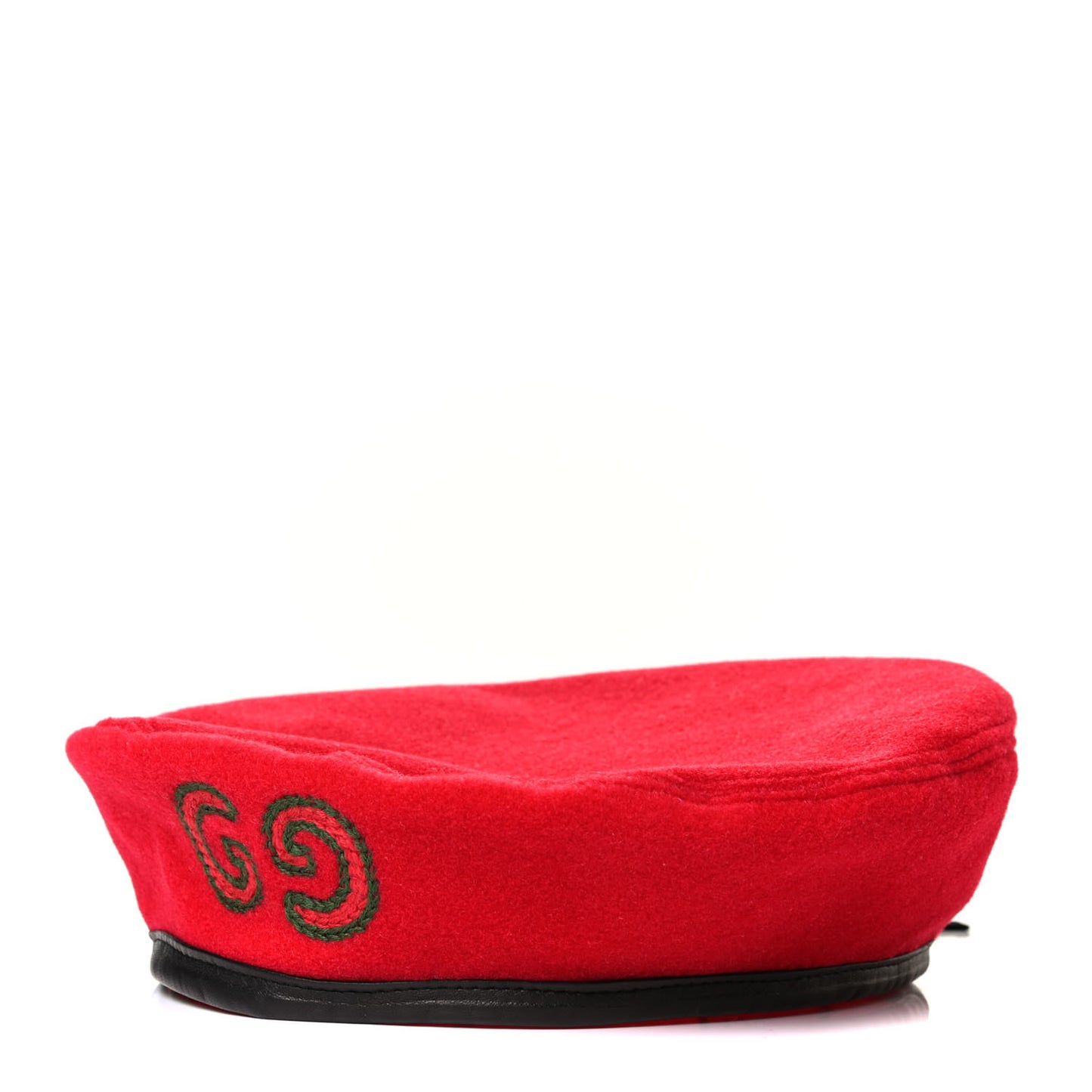 Felt Embroidered GG Patch Beret M Hat Red