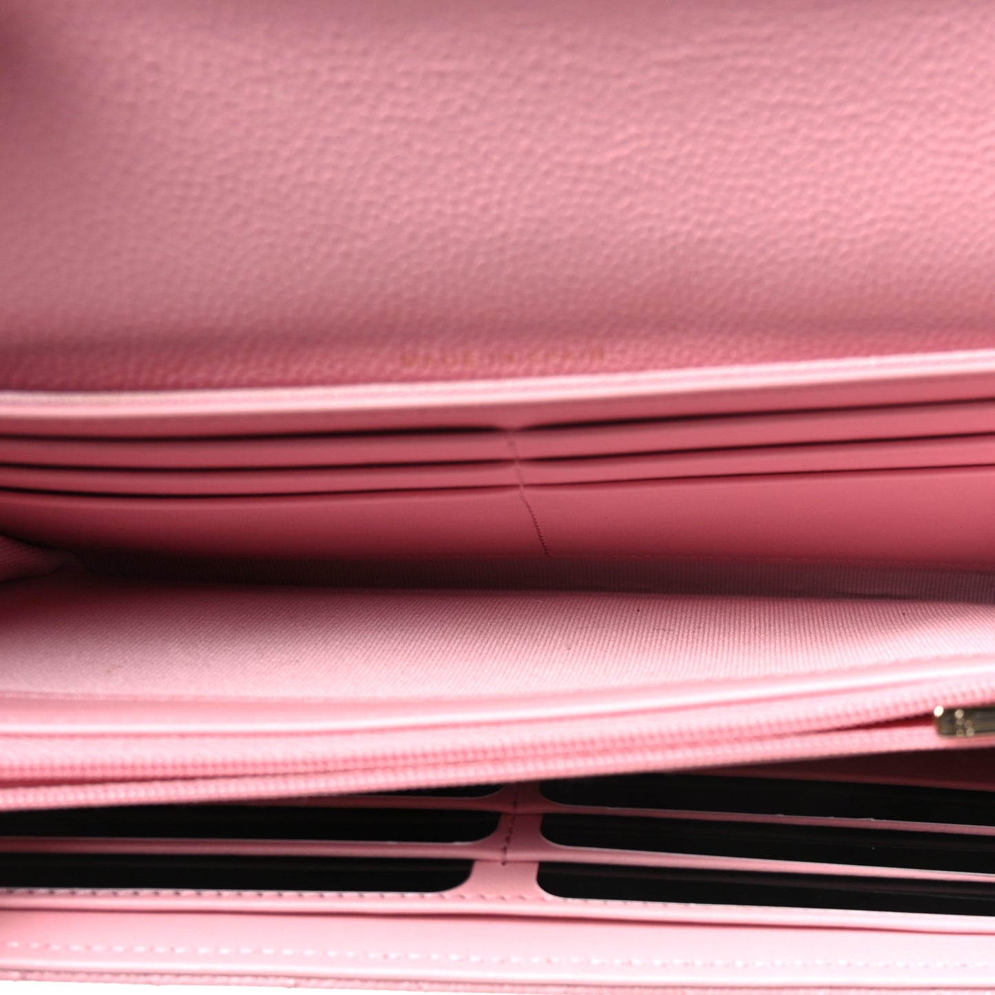 Caviar Quilted Chain CC Long Flap Wallet Pink