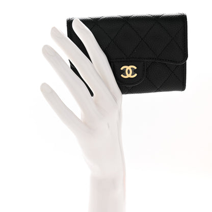 Chanel Caviar Quilted Flap Card Holder Wallet Black 2 of 8