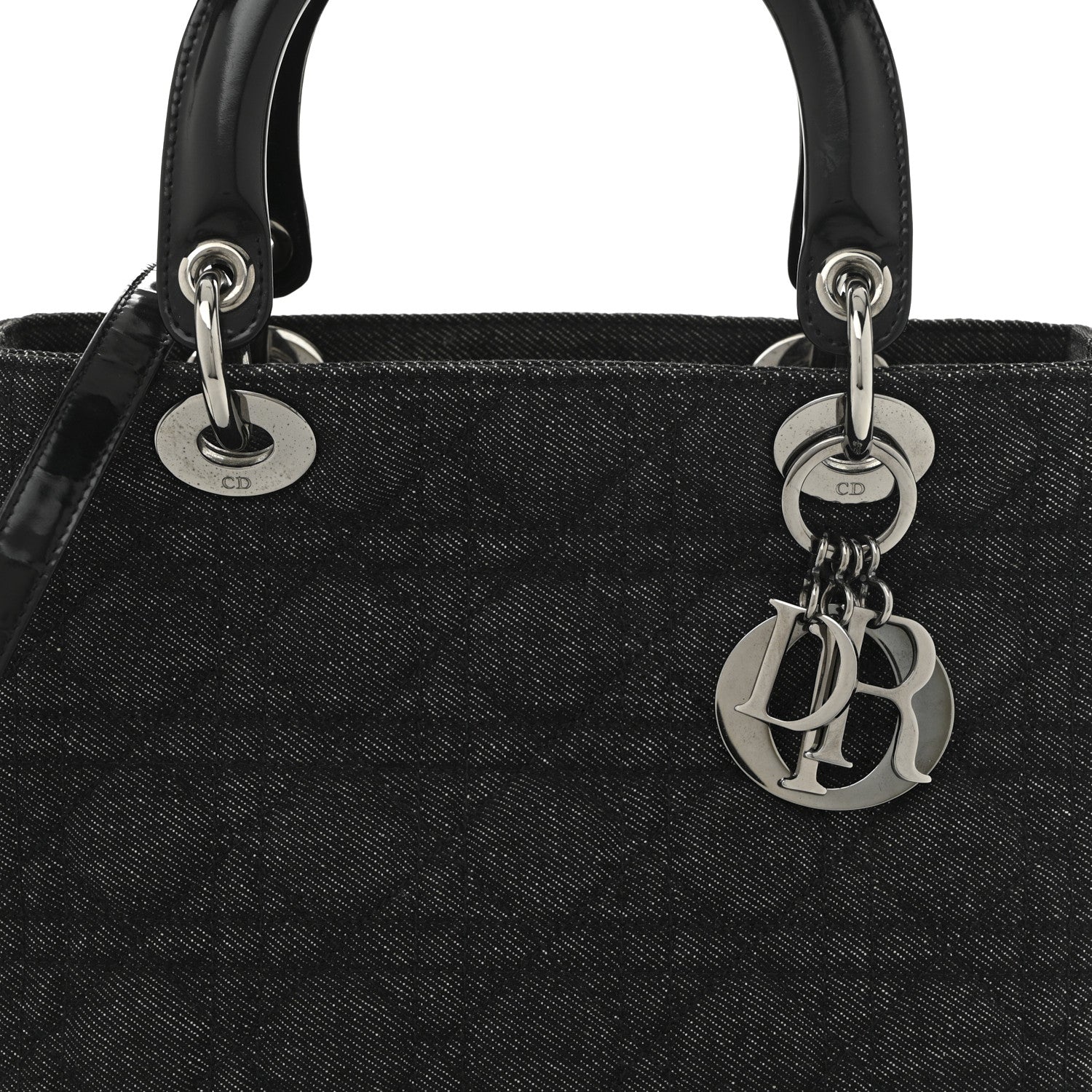 Christian Dior Denim Cannage Medium Lady Dior Black 8 of 10