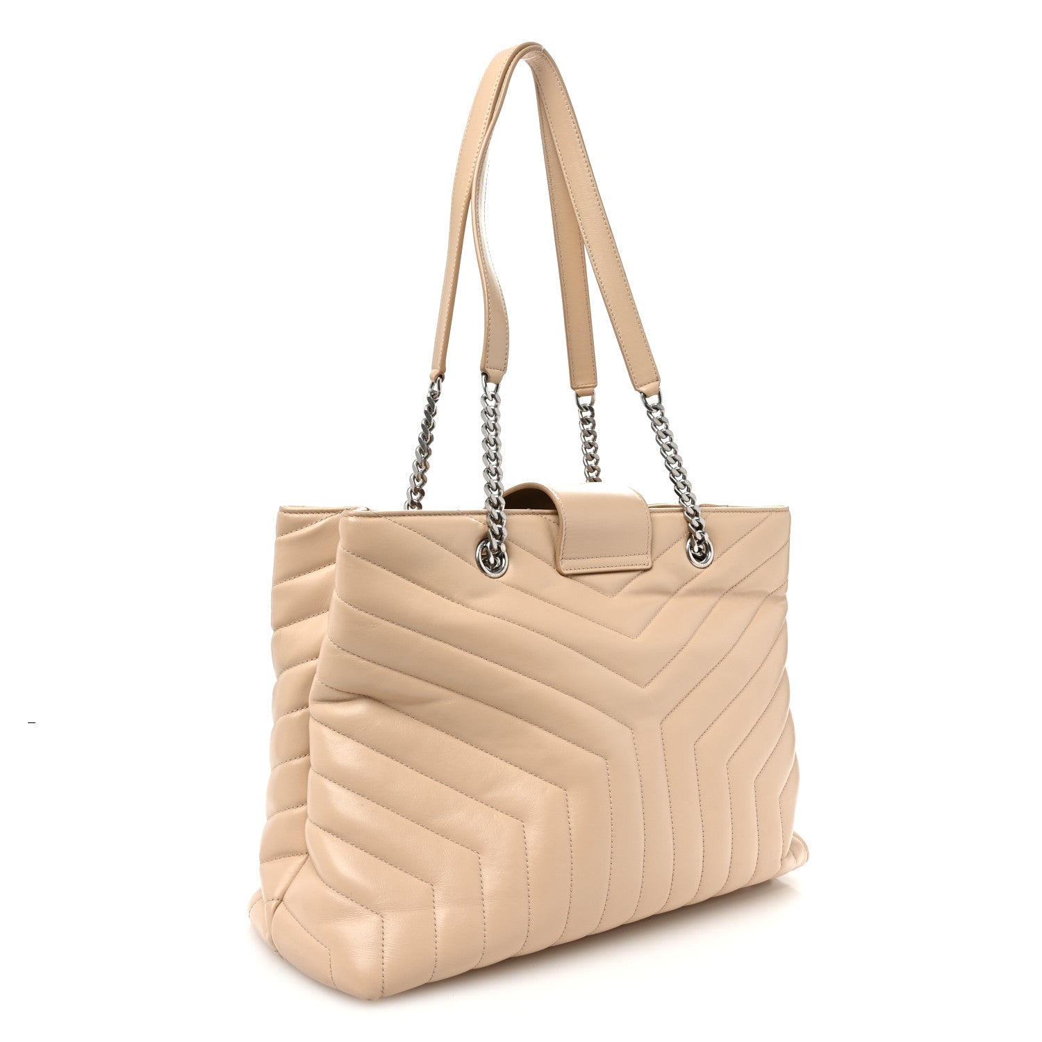 Saint Laurent Calfskin Y Quilted Monogram Large Loulou Shopper Nude Powder 3 of 14