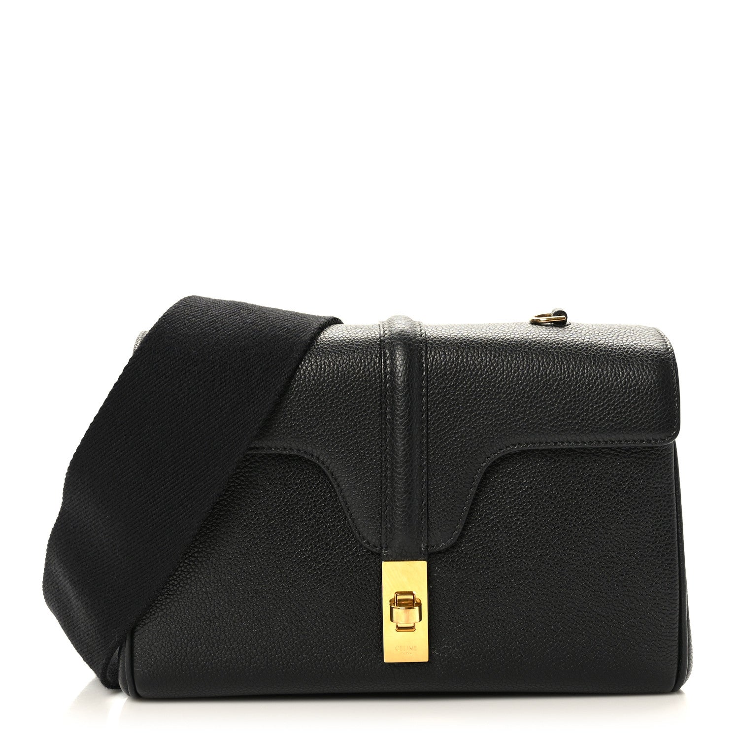 Celine Grained Calfskin Teen Soft 16 Shoulder Bag Black 1 of 9