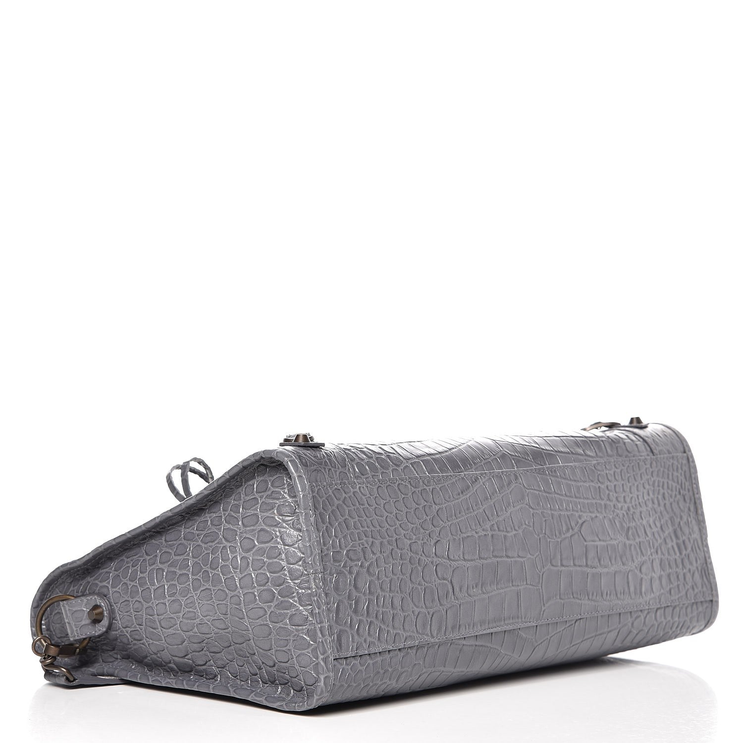 Balenciaga Calfskin Crocodile Embossed Classic Hardware City Gris Beton 5 of 8