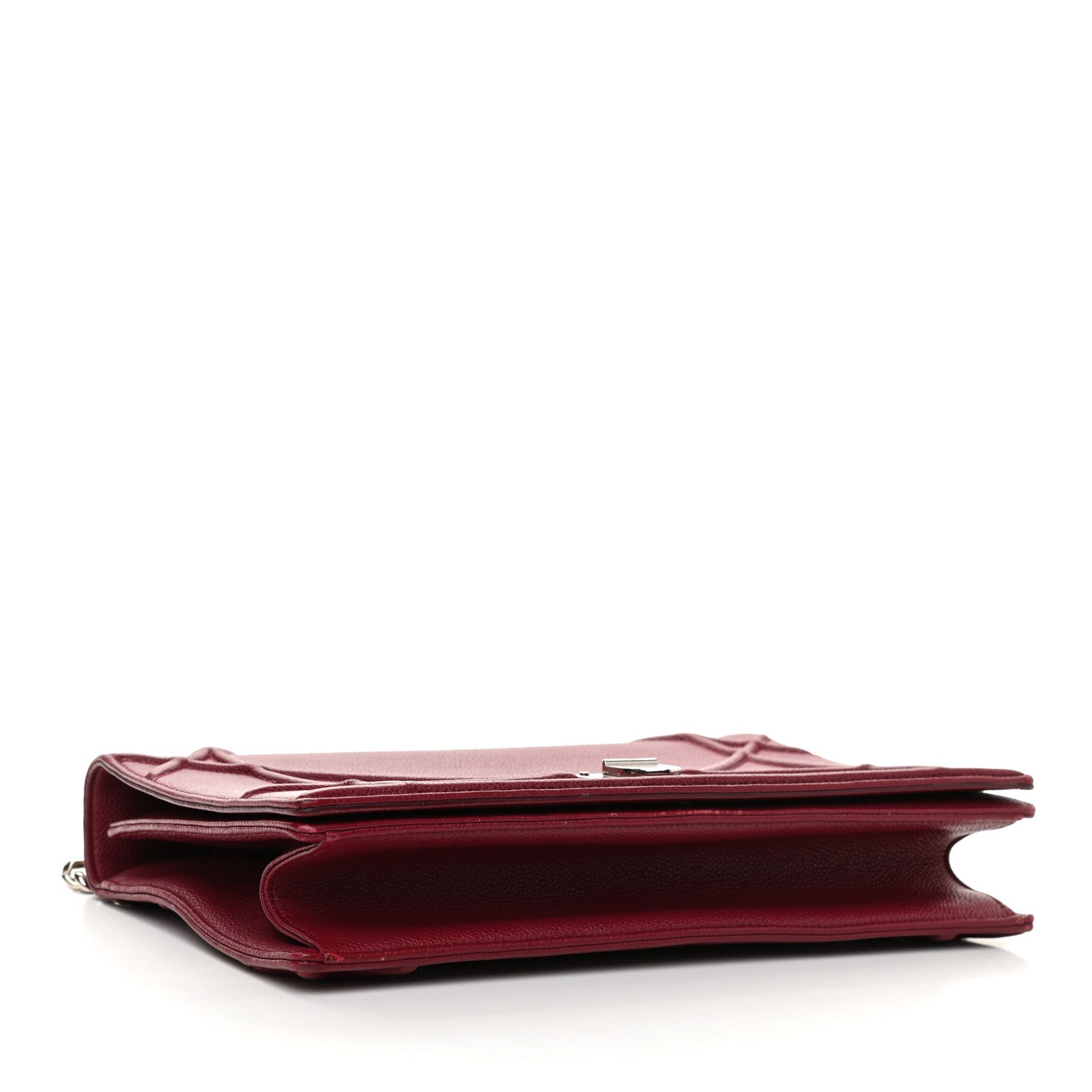 Christian Dior Grained Calfskin Large Diorama Flap Bag Burgundy 3 of 11