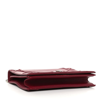 Christian Dior Grained Calfskin Large Diorama Flap Bag Burgundy 3 of 11
