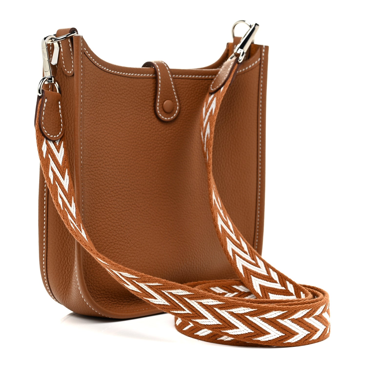 Hermes Taurillon Clemence Allegro Evelyne TPM Gold Cornaline White 2 of 9
