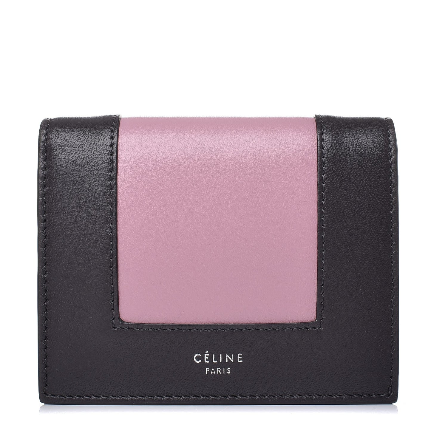 Smooth Lambskin Small Frame Multifunction Wallet Liquorice Antique Rose