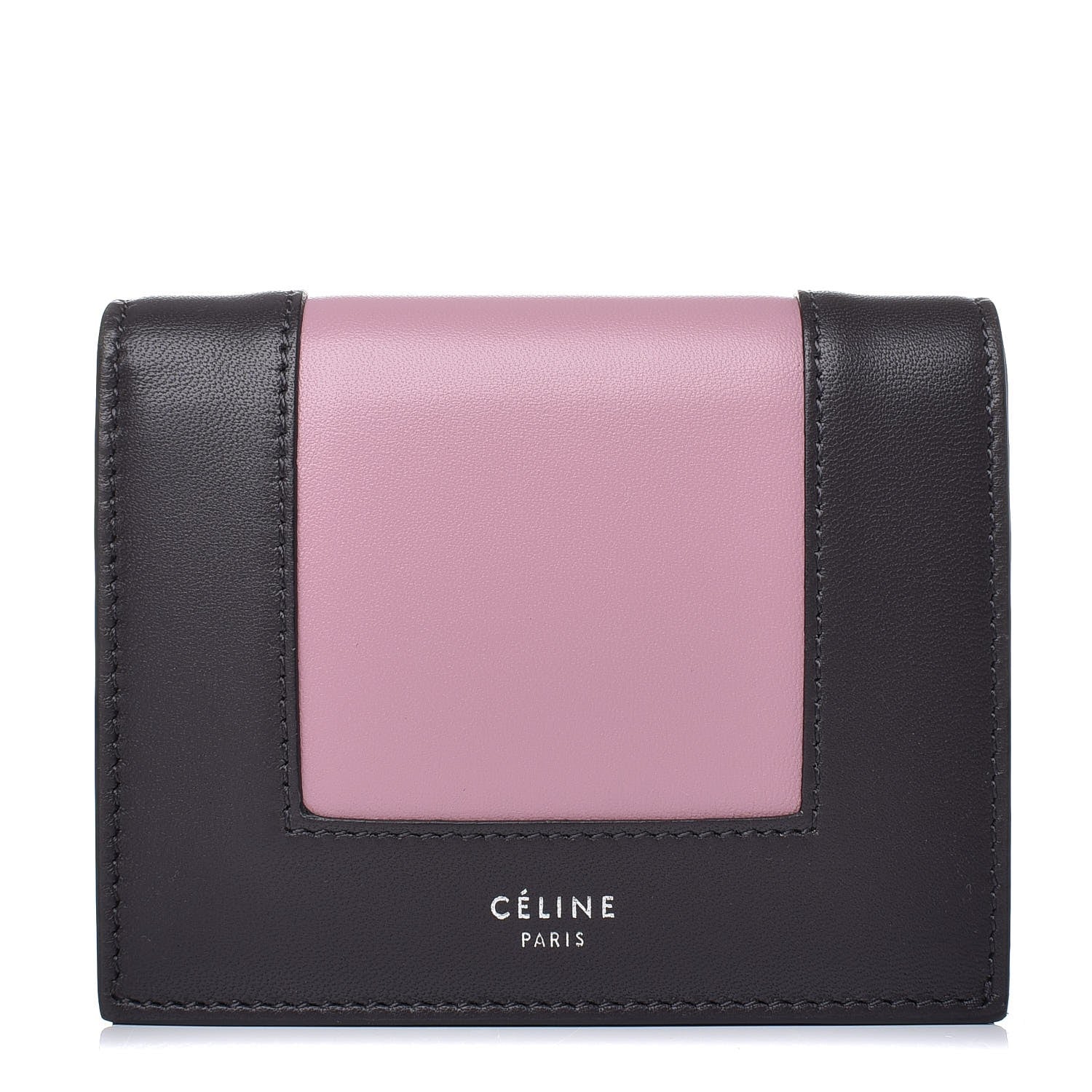 Celine Smooth Lambskin Small Frame Multifunction Wallet Liquorice Antique Rose 1 of 7