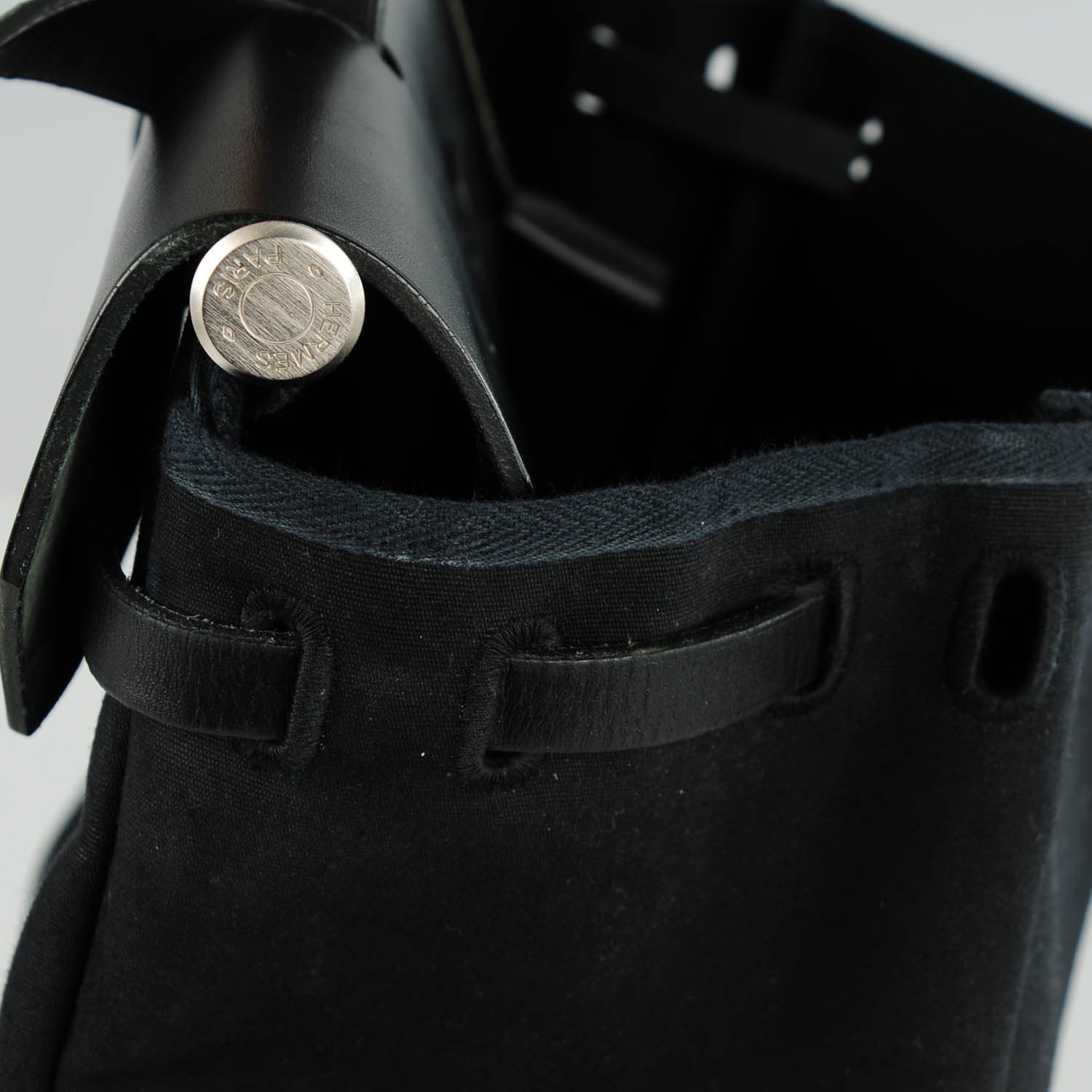 Hermes Toile Vache Calfskin Herbag 39 MM Black 2 of 12