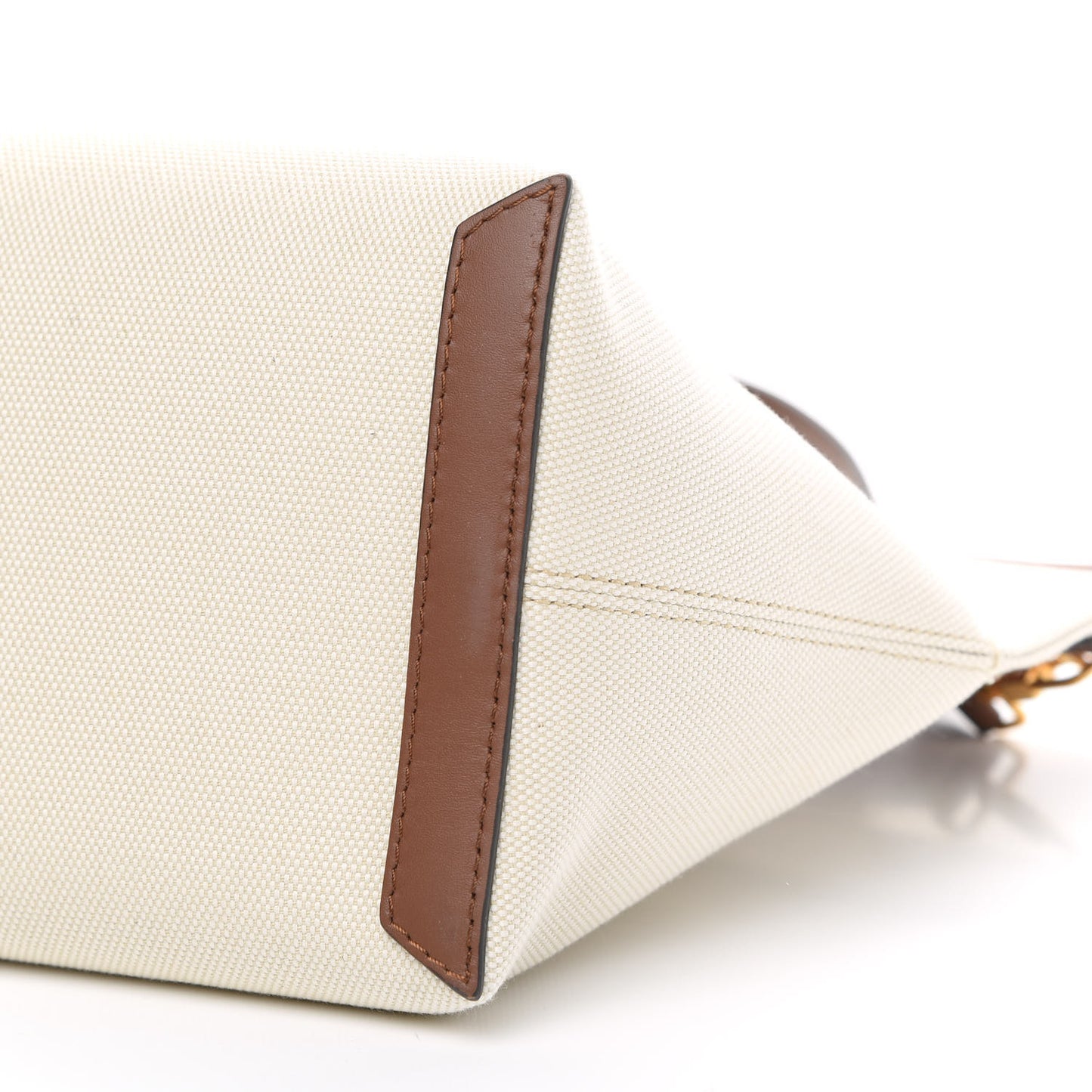 Calfskin Canvas Medium Society Tote Natural Malt Brown