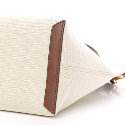 Burberry Calfskin Canvas Medium Society Tote Natural Malt Brown 12 of 13