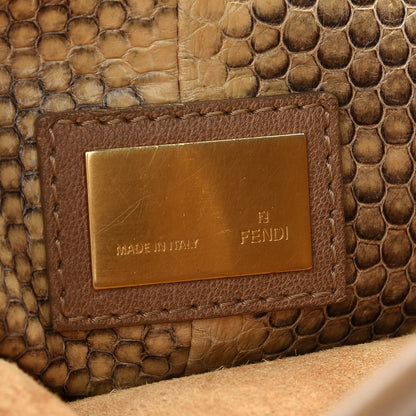 Fendi Goatskin Watersnake Large Peekaboo Iconic Satchel Taupe Phard 6 of 11