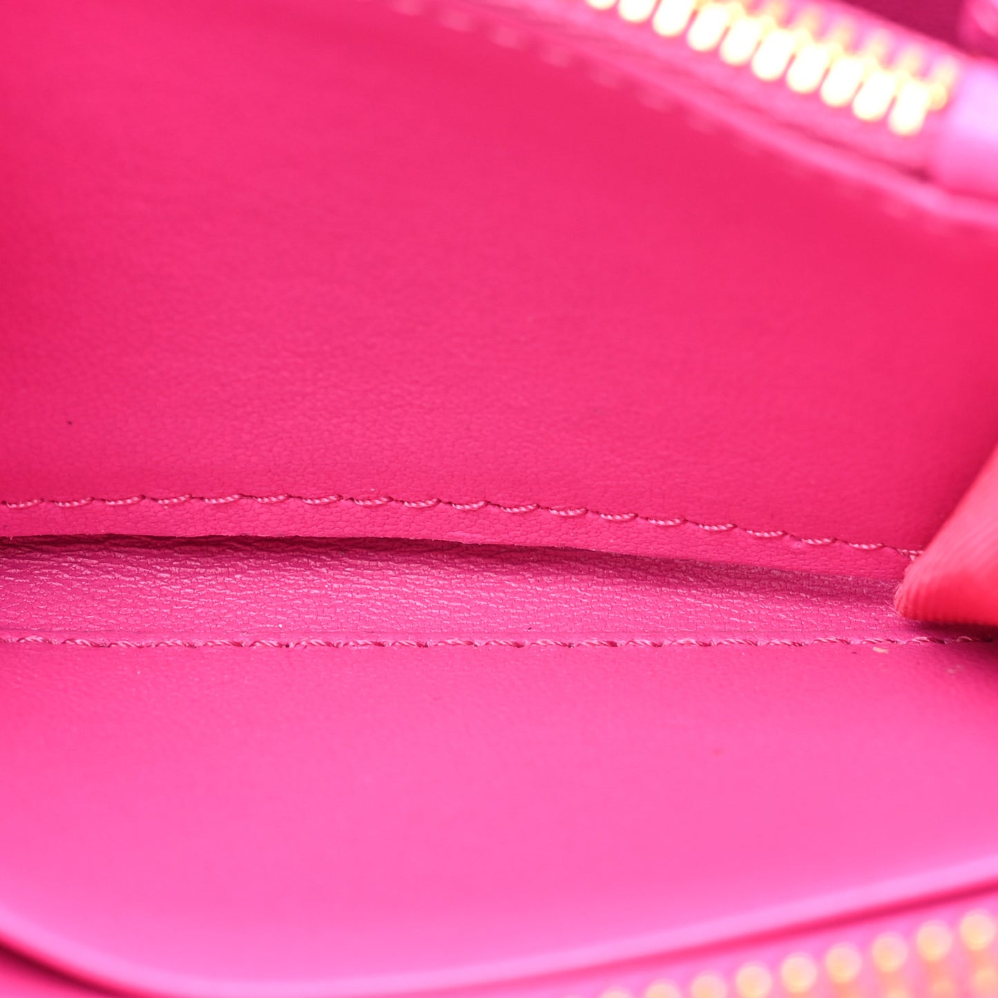 Lambskin Cannage Small Lady Dior Voyageur Coin Purse Fuchsia