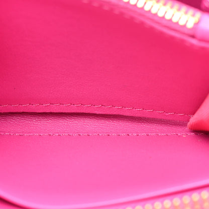 Christian Dior Lambskin Cannage Small Lady Dior Voyageur Coin Purse Fuchsia 8 of 13