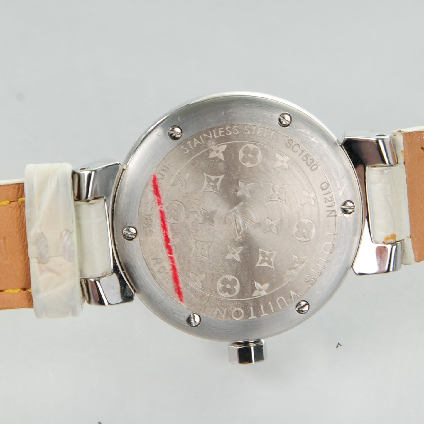 Stainless Steel Alligator 28mm Tambour Trunks and Bags Quartz Watch