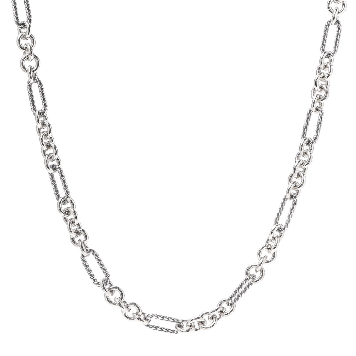 Sterling Silver 18K Yellow Gold Figaro Chain Link Necklace