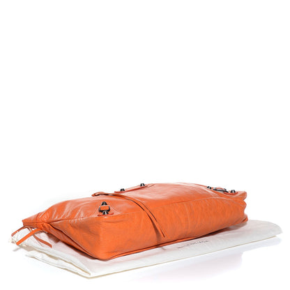 Balenciaga Agneau Large Premier Clutch Tangerine 4 of 10