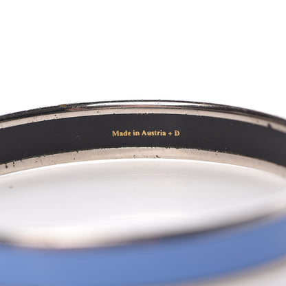Hermes Enamel Printed Narrow Caleche Bracelet 65 Bleu 5 of 6
