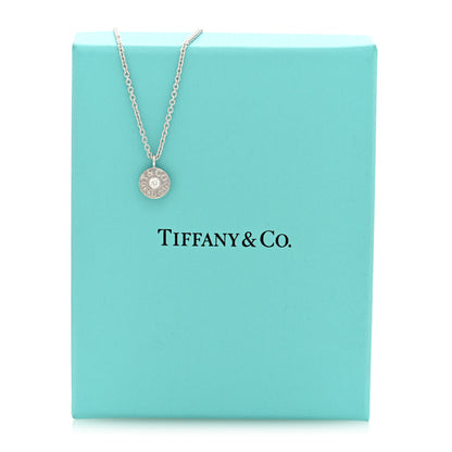 Tiffany 18K White Gold Diamond 1837 Circle Pendant Necklace 5 of 5