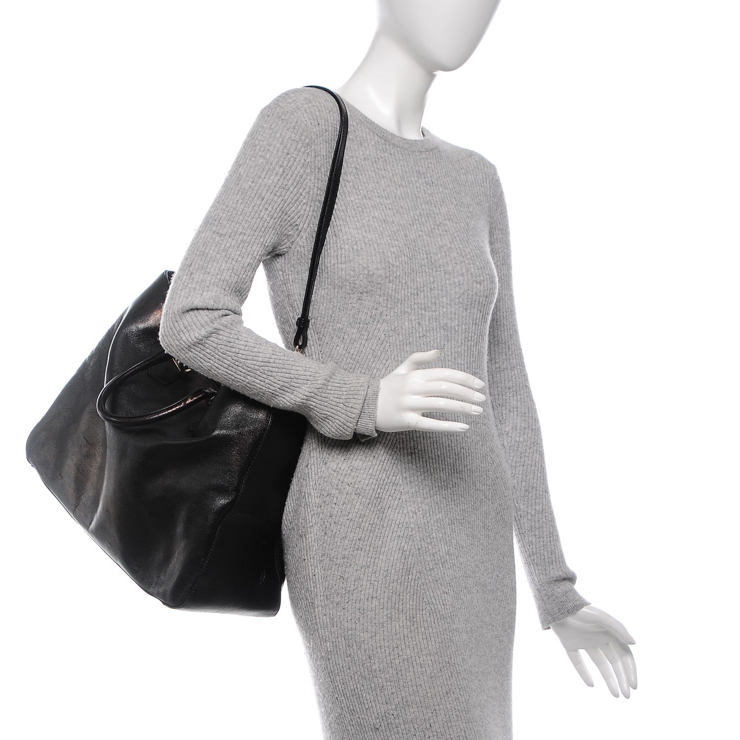 Fendi Vitello Acqua Large Twins Tote Black 2 of 7