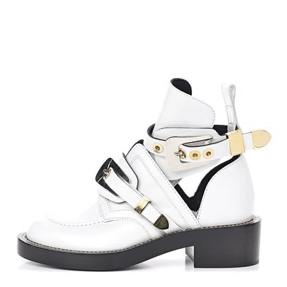 Balenciaga Brushed Calfskin Ceinture Ankle Boots 36.5 White 1 of 9