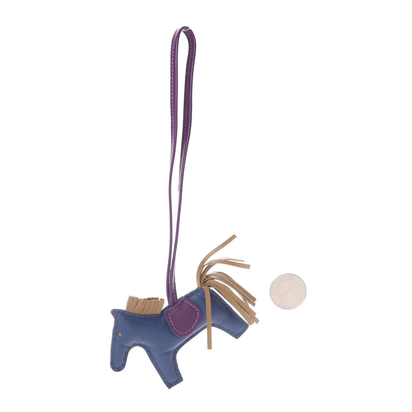 Milo Lambskin Grigri Rodeo Horse Bag Charm PM Bleu de Malte Kraft Violet