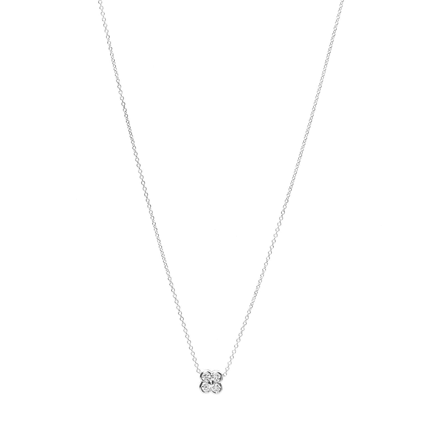 Platinum Diamond .18ctw Flower Pendant Necklace