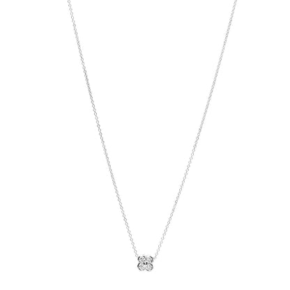 Tiffany Platinum Diamond .18ctw Flower Pendant Necklace 1 of 6
