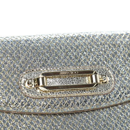 Jimmy Choo Glitter Fabric Large Riane Clutch Champagne 6 of 9