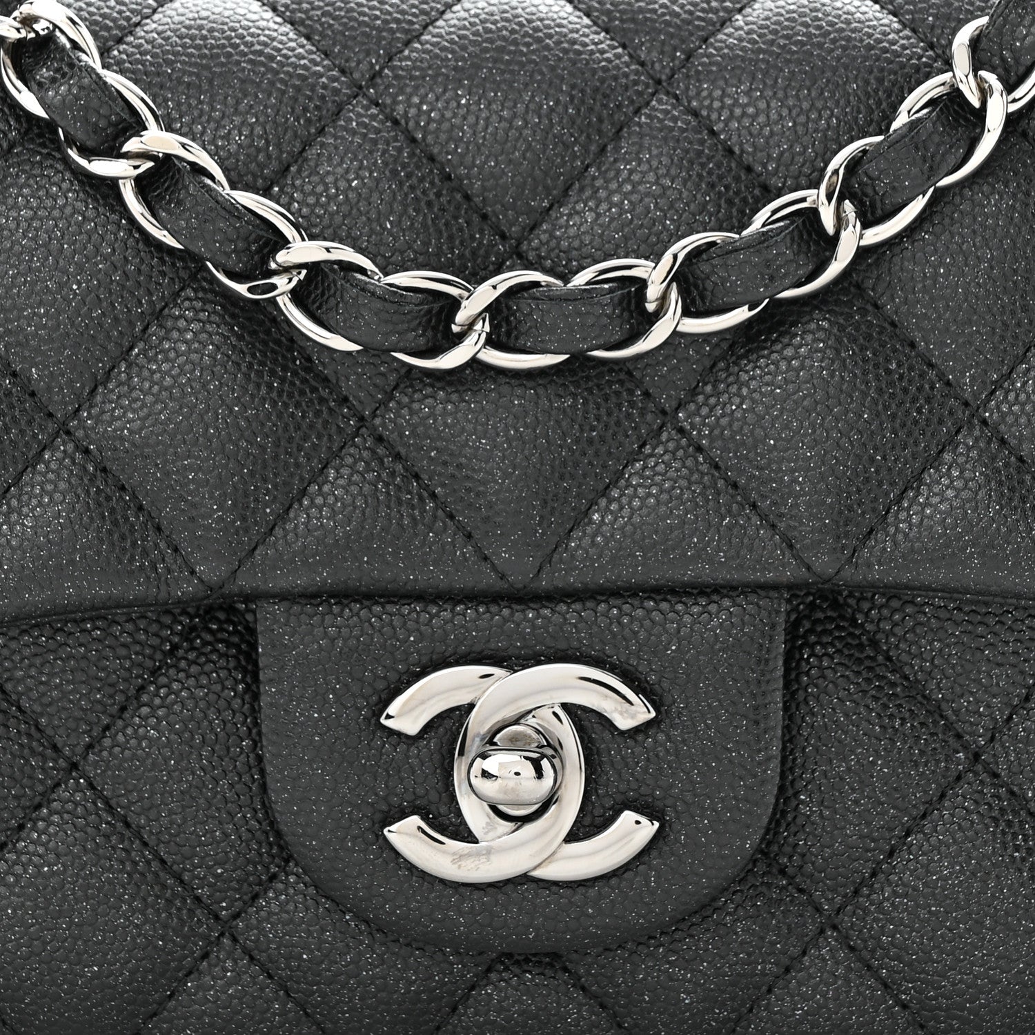 Chanel Iridescent Caviar Quilted Mini Rectangular Flap Black 8 of 12