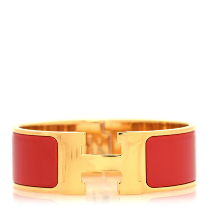 Hermes Enamel Wide Clic Clac H Bracelet PM Red 1 of 5