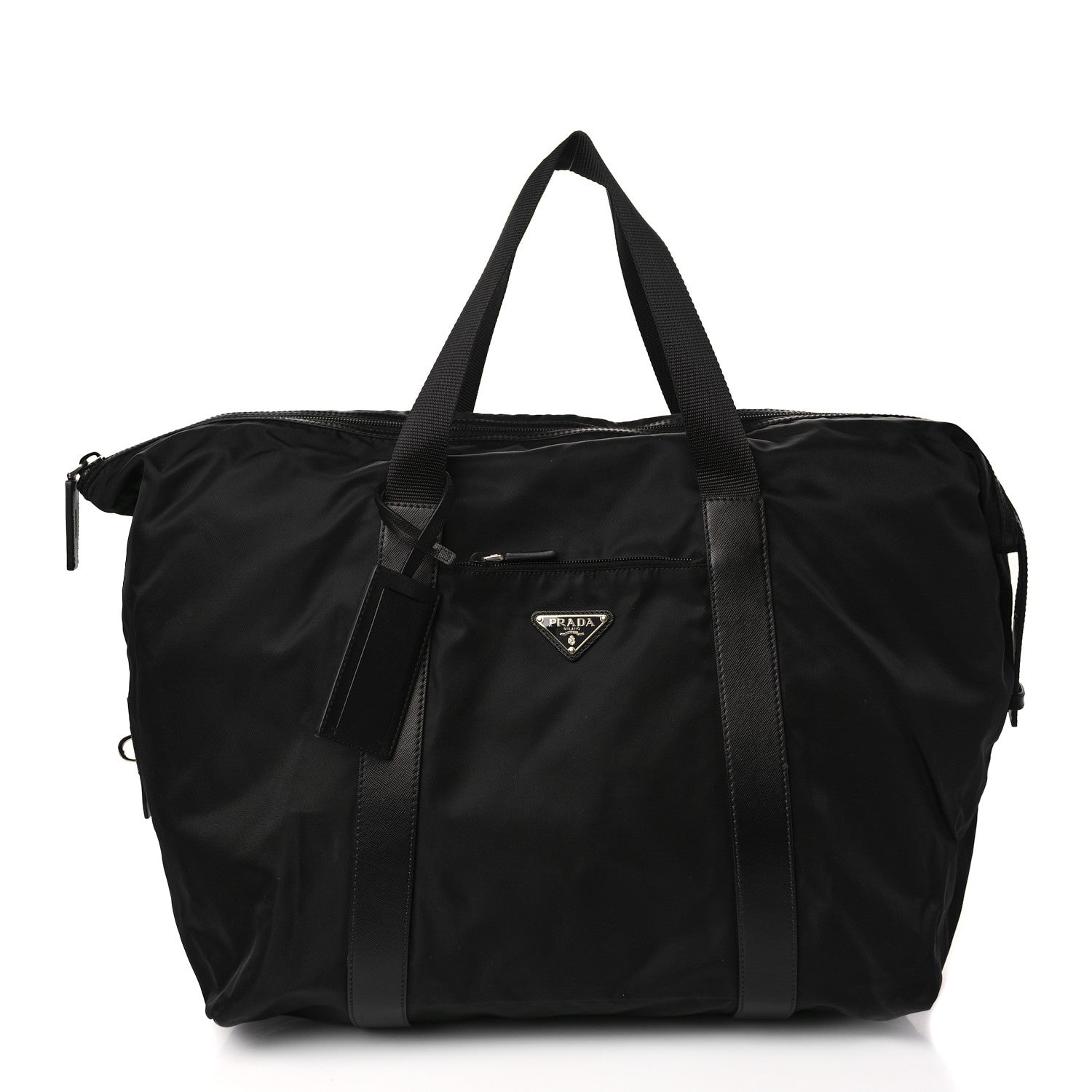 Prada Tessuto Nylon Saffiano Carry On Travel Bag Black 1 of 8