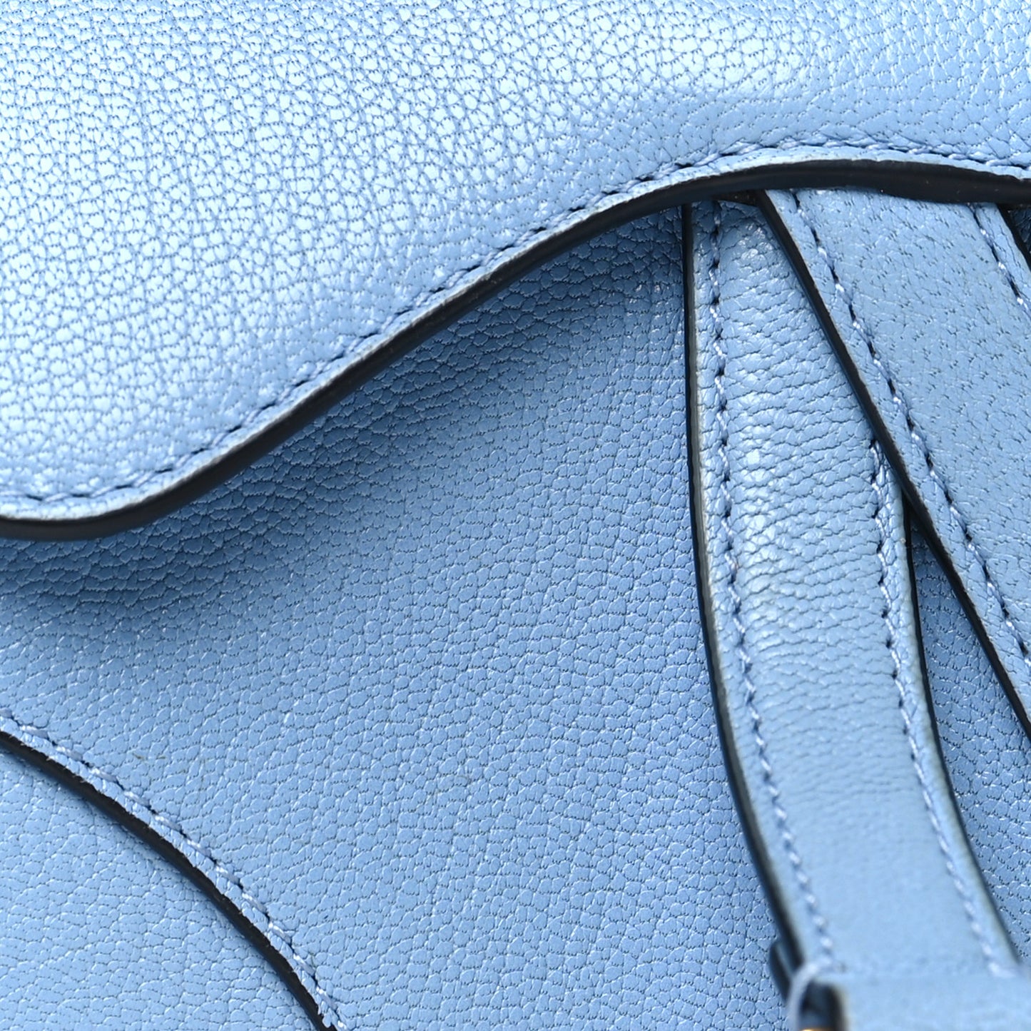 Goatskin Micro Saddle Bag Cloud Blue