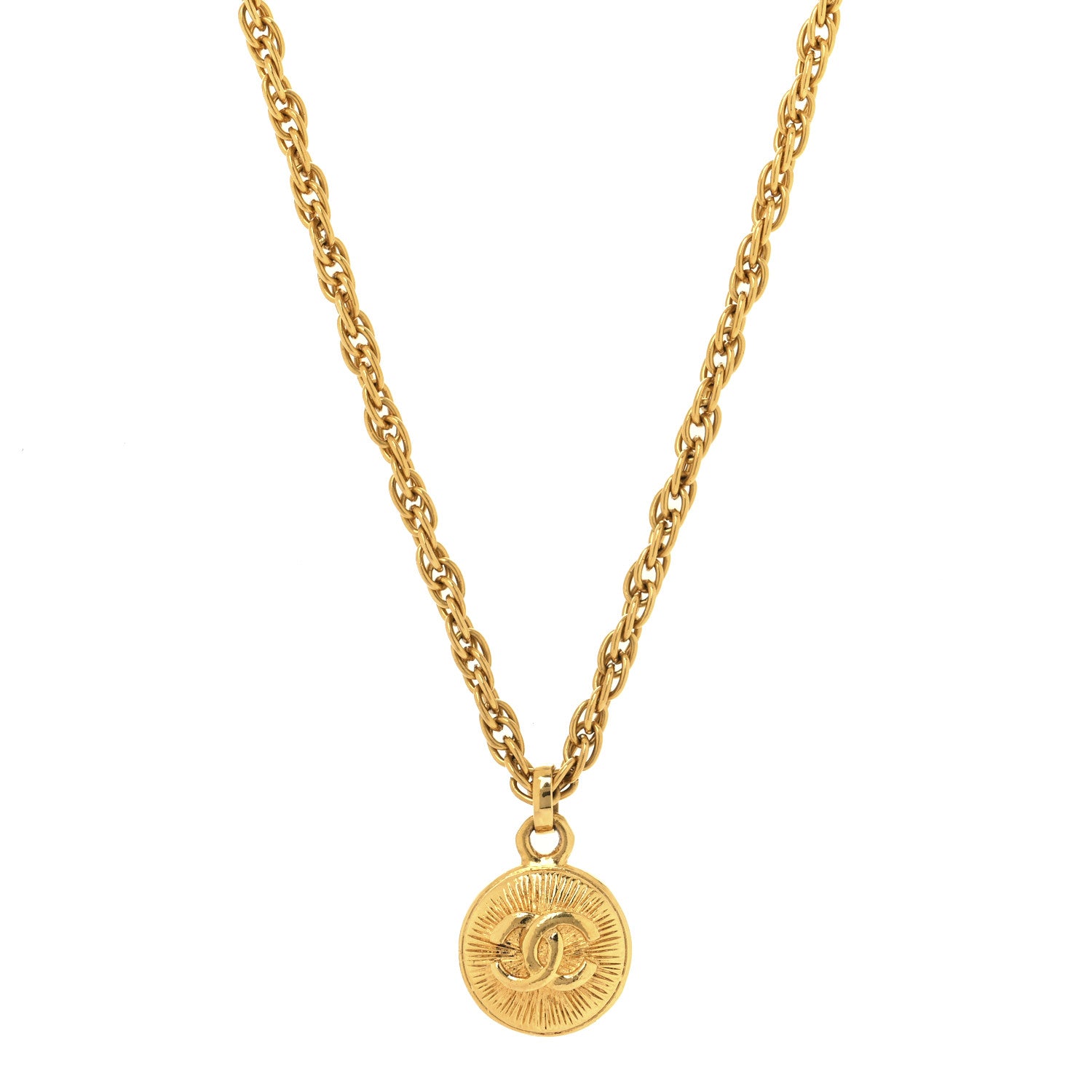 Chanel CC Medallion Choker Chain Necklace Gold 1 of 4