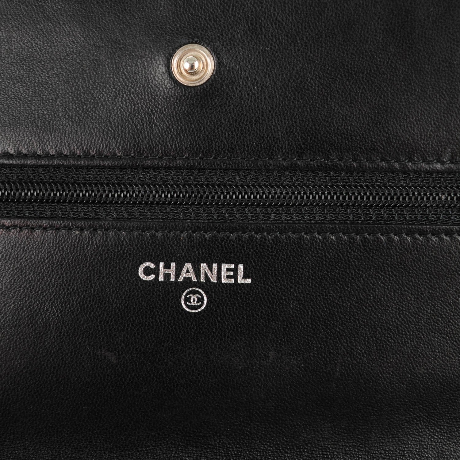 Chanel Lambskin Quilted Wallet On Chain WOC Black 6 of 8