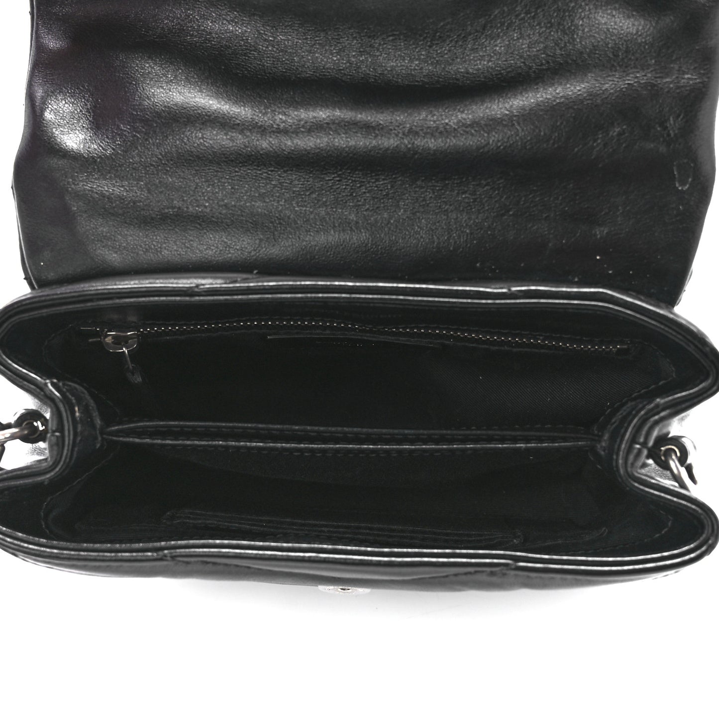 Calfskin Y Quilted Monogram Toy Loulou Crossbody Bag Black