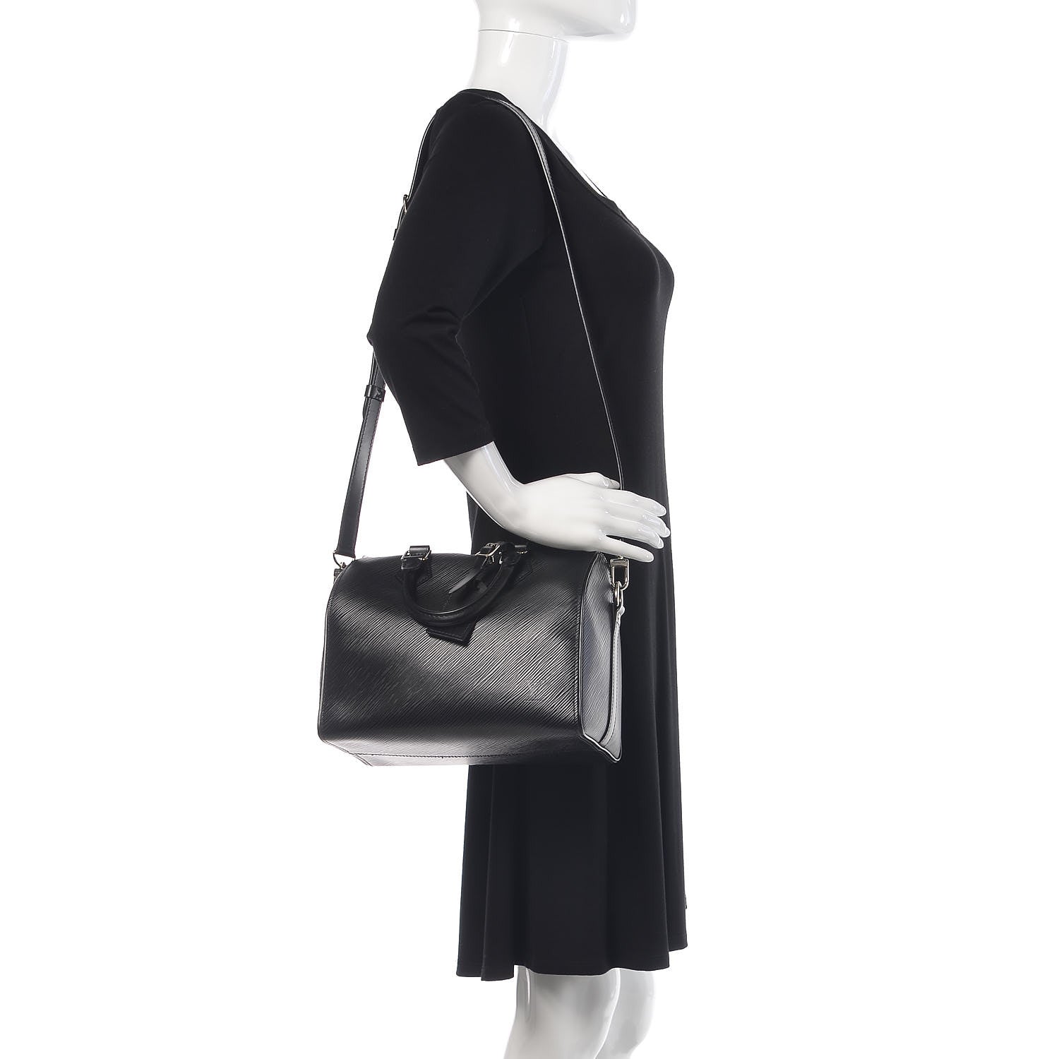 Louis Vuitton Epi Speedy Bandouliere 25 Black 2 of 8