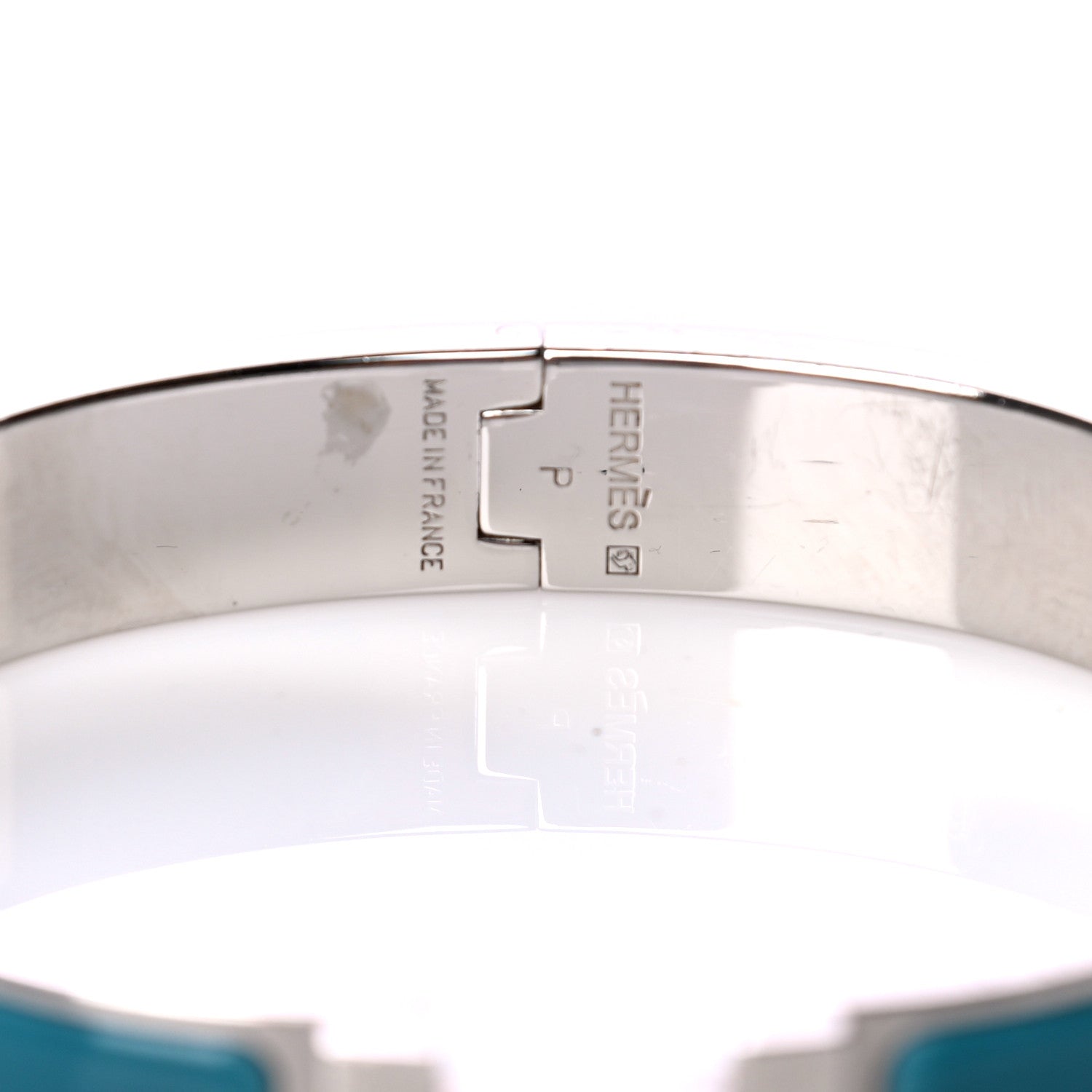 Hermes Matte Enamel Narrow Clic Clac HH Bracelet PM Bleu Indien 3 of 4