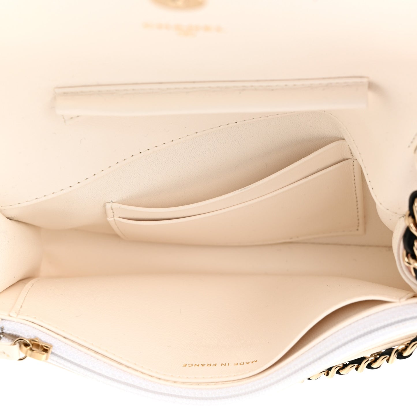 Lambskin Quilted Book Wallet On Chain WOC Black