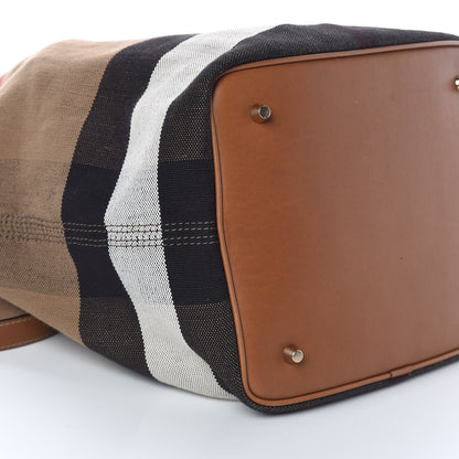 Burberry Canvas Mega Check Medium Ashby Hobo Saddle Brown 8 of 10