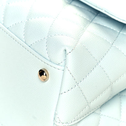 Chanel Caviar Quilted Small Coco Handle Flap Light Blue 10 of 14