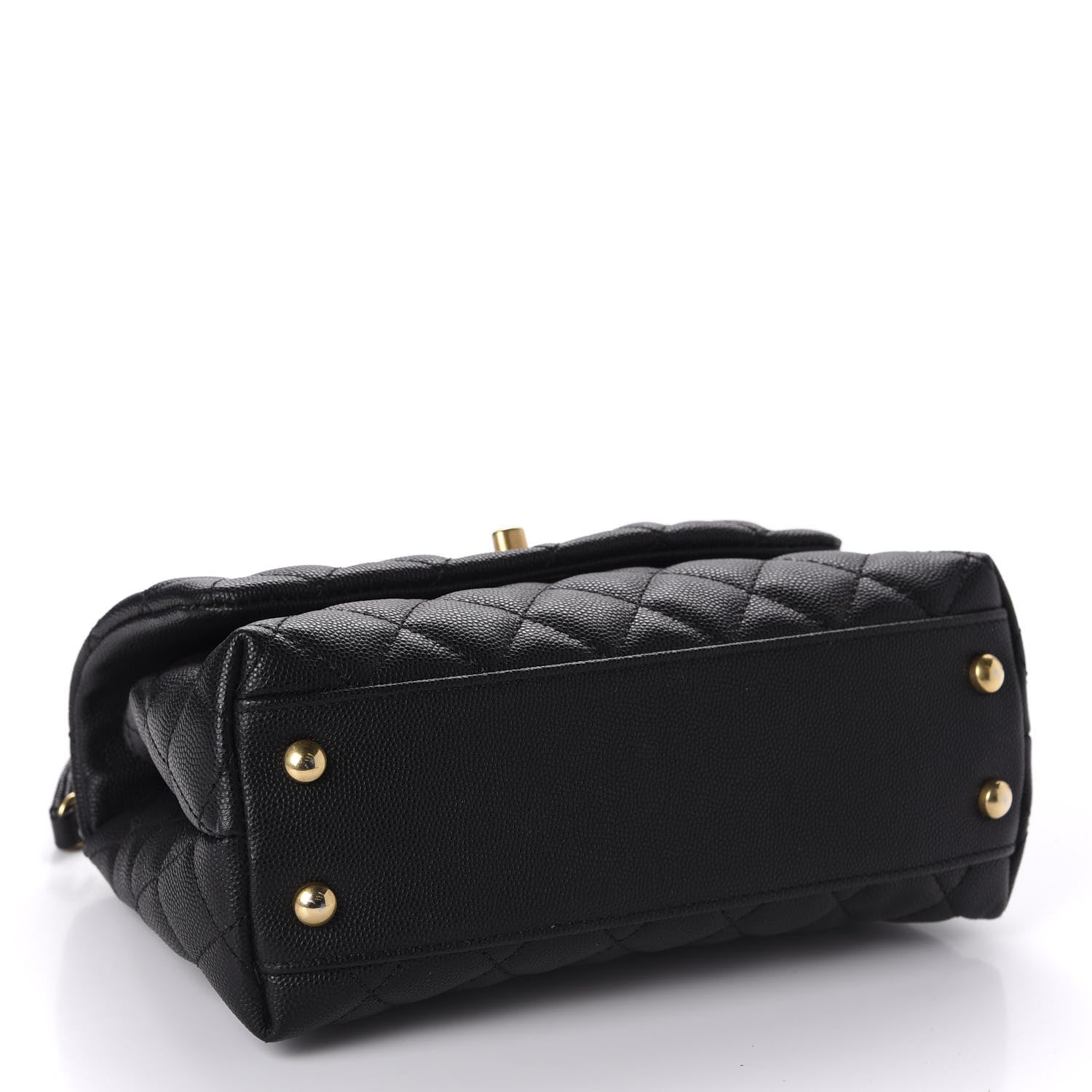 Chanel Caviar Lizard Embossed Quilted Mini Coco Handle Flap Black 3 of 10