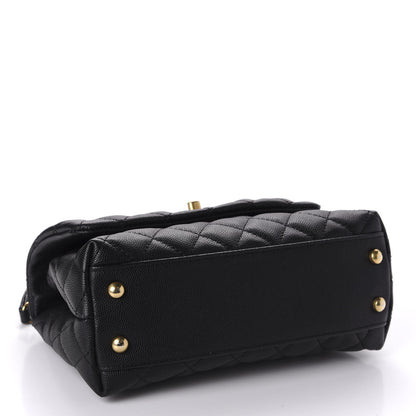 Chanel Caviar Lizard Embossed Quilted Mini Coco Handle Flap Black 3 of 10