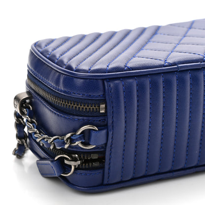 Chanel Lambskin Quilted Mini Coco Boy Camera Bag Blue 10 of 11